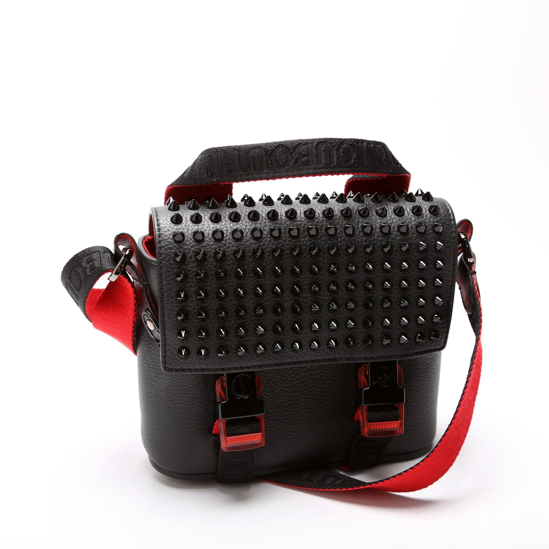 Loubiclic Spikes Small Messenger Black