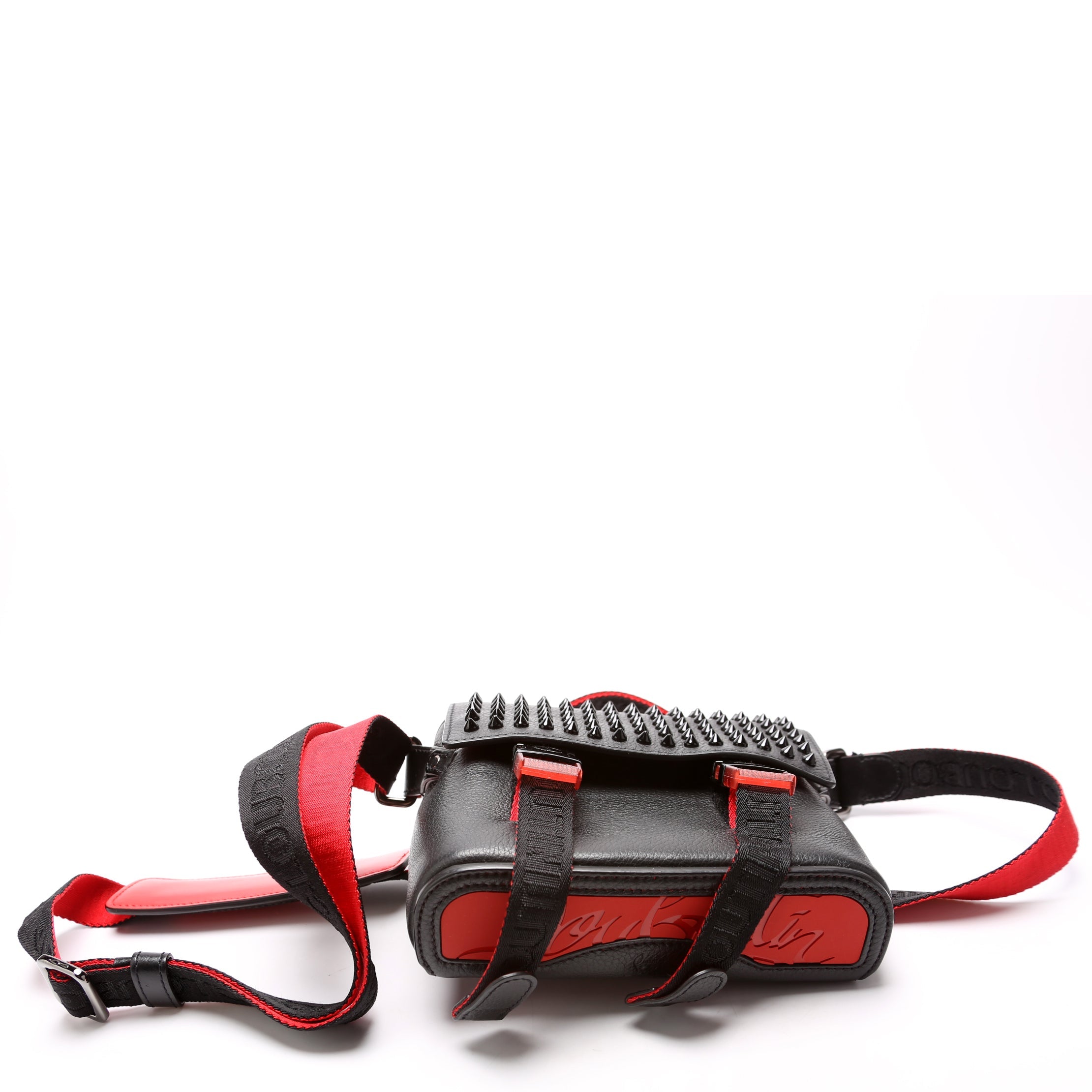 Loubiclic Spikes Small Messenger Black