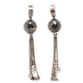 CC Disco Ball Drop Earrings Silver