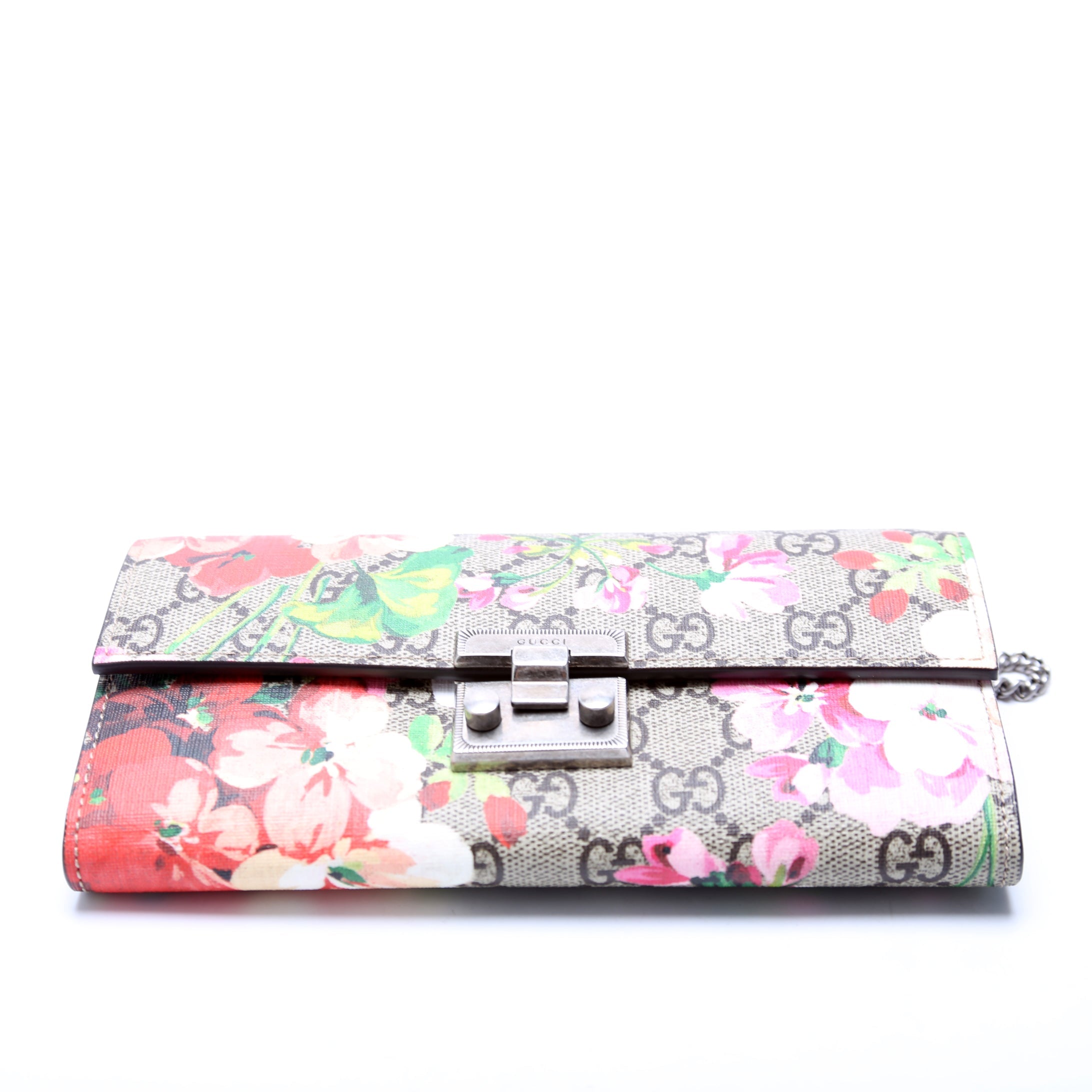 453506 GG Blooms Padlock Short Chain Wallet