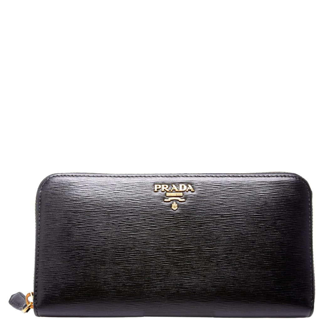 1ML506 Vitello Move Zip Around Long Wallet Black