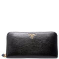 1ML506 Vitello Move Zip Around Long Wallet Black