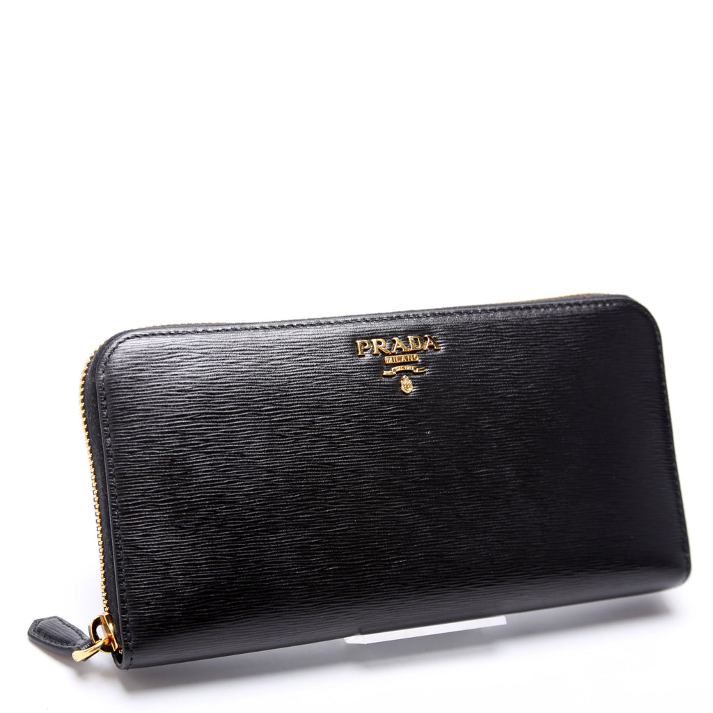 1ML506 Vitello Move Zip Around Long Wallet Black