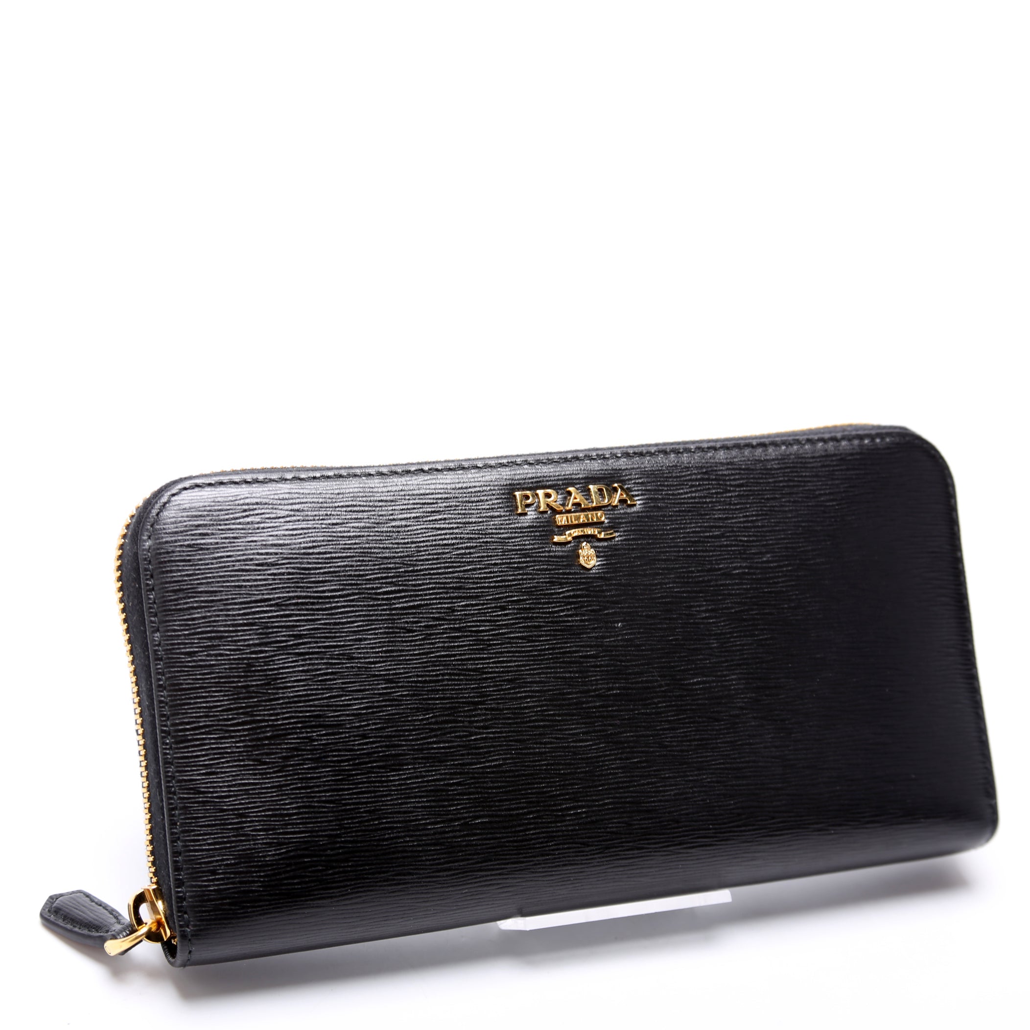 1ML506 Vitello Move Zip Around Long Wallet Black