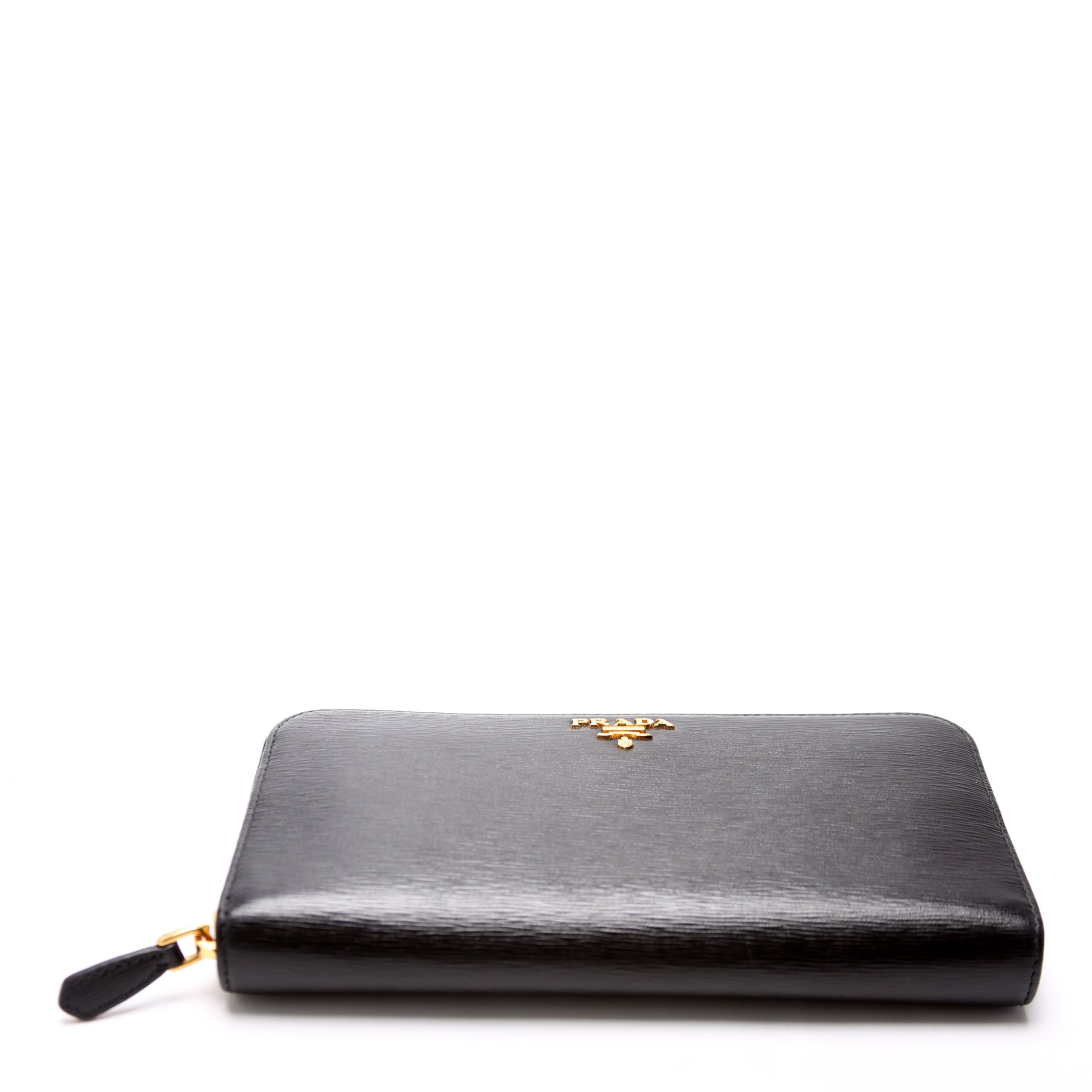 1ML506 Vitello Move Zip Around Long Wallet Black
