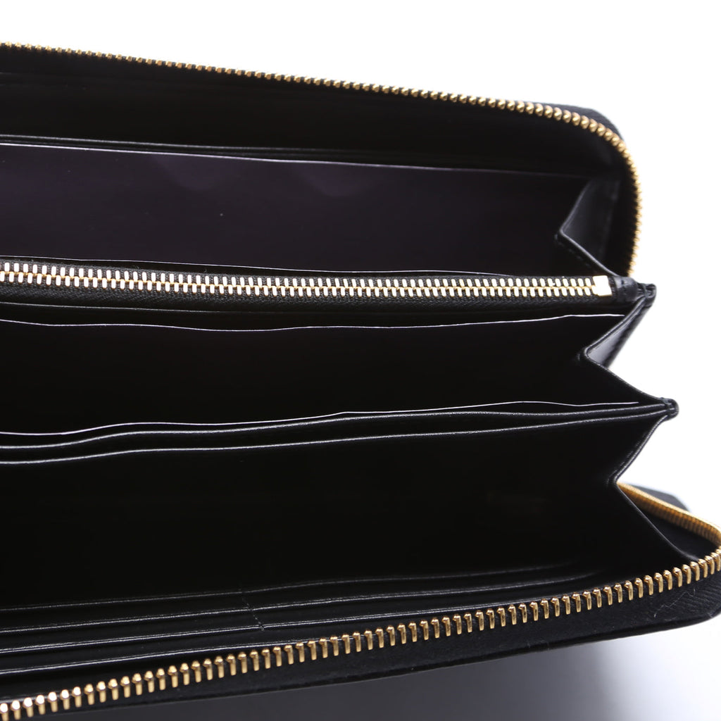 1ML506 Vitello Move Zip Around Long Wallet Black