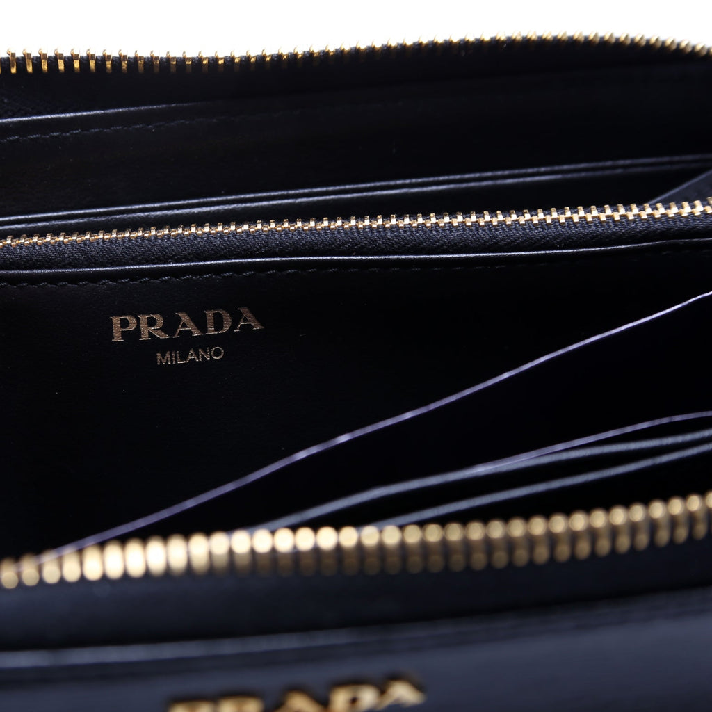 1ML506 Vitello Move Zip Around Long Wallet Black