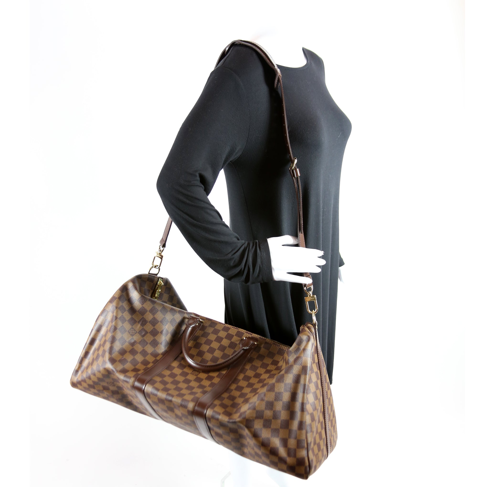 Keepall 55 Damier Ebene Bandouliere