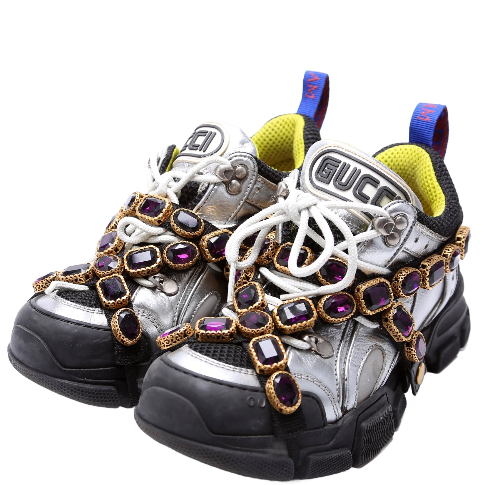 Flashtrek Jeweled Sneakers Size 36 Silver