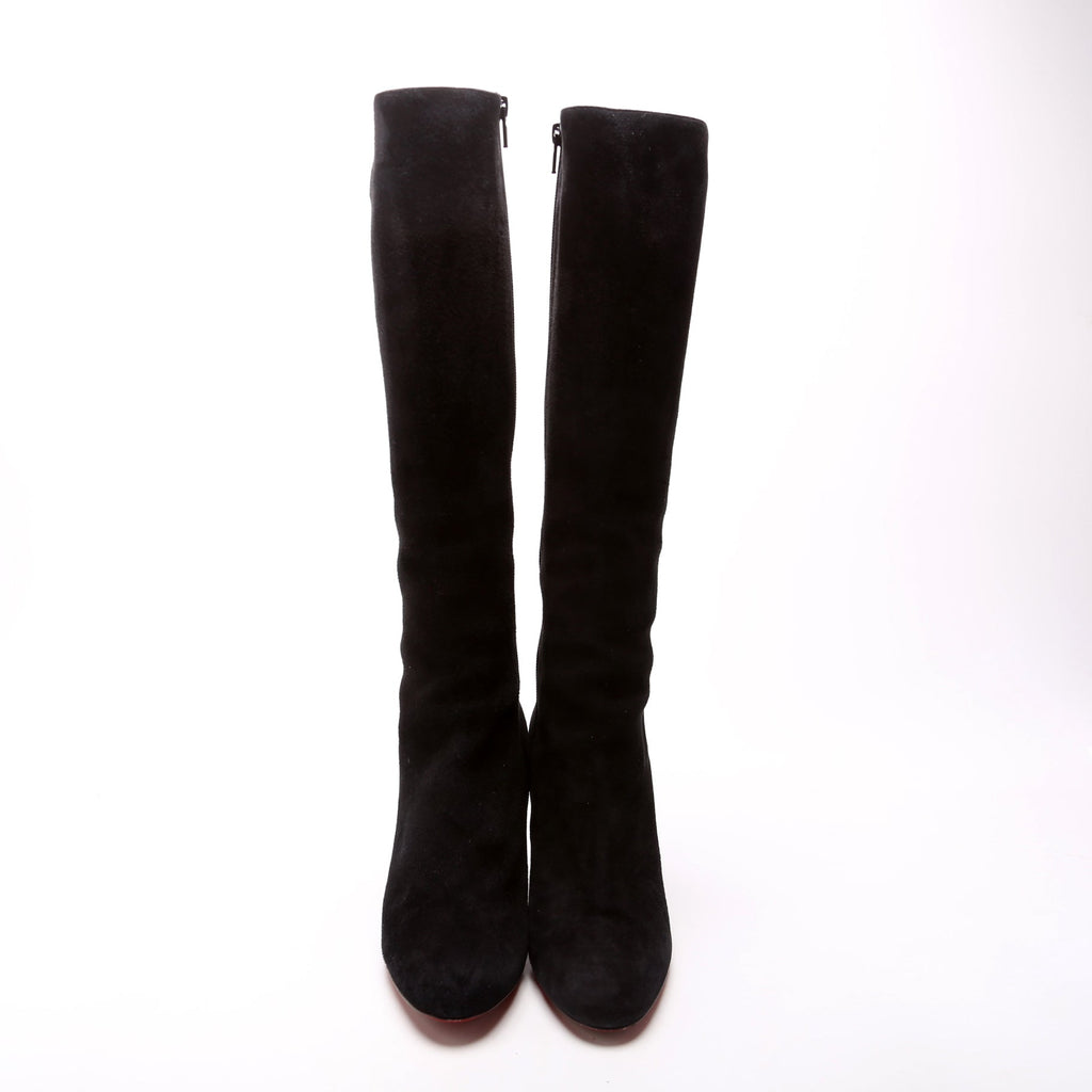 Tall Suede 80MM Boots Size 36.5 Black