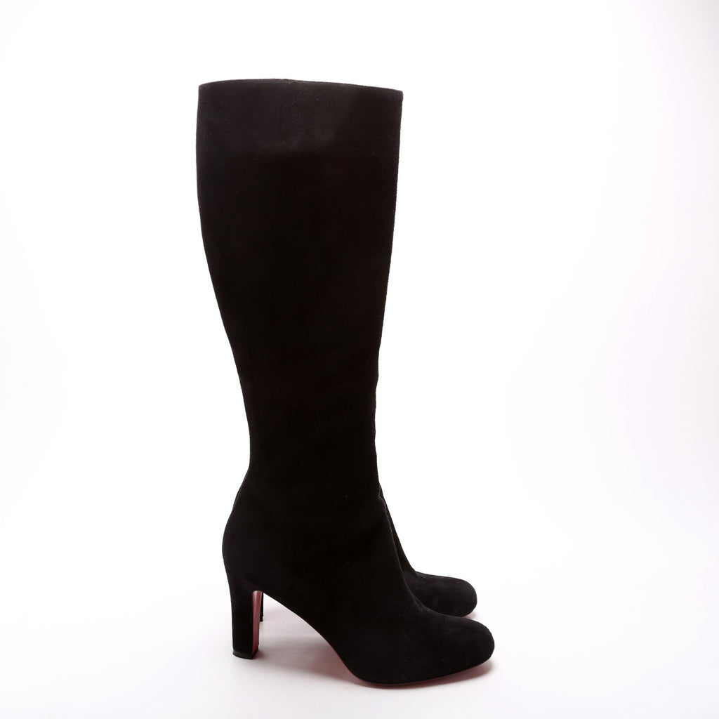 Tall Suede 80MM Boots Size 36.5 Black