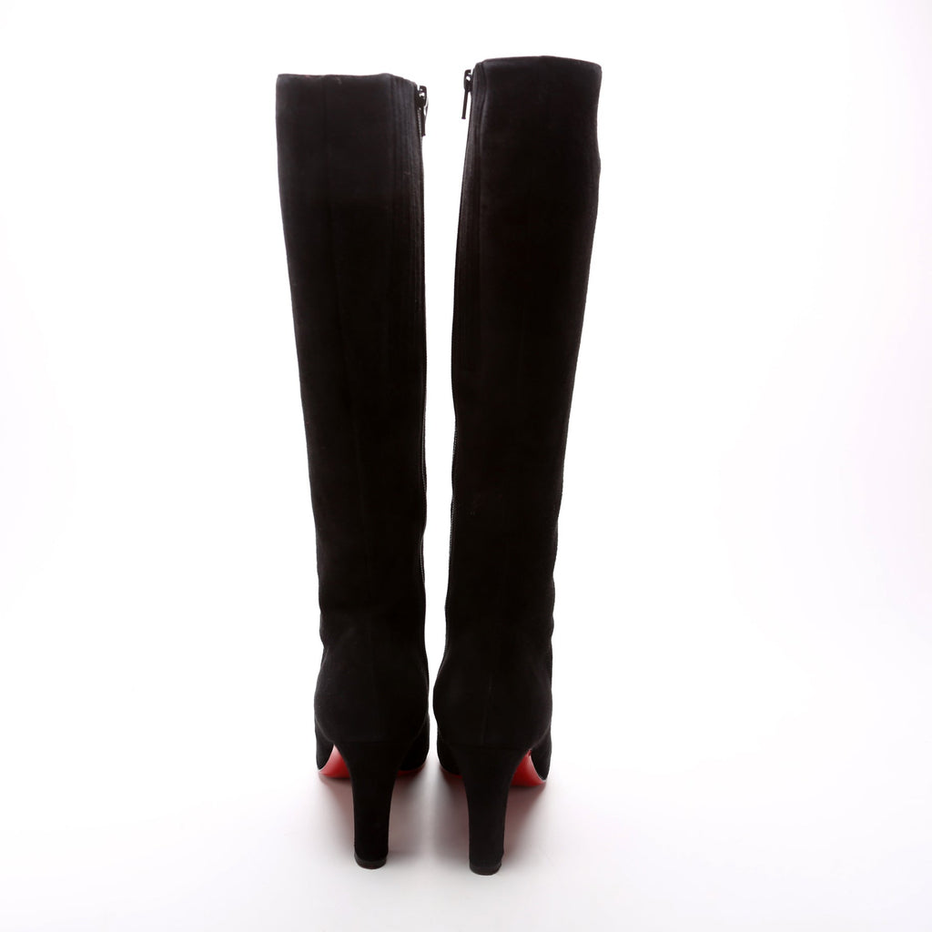 Tall Suede 80MM Boots Size 36.5 Black