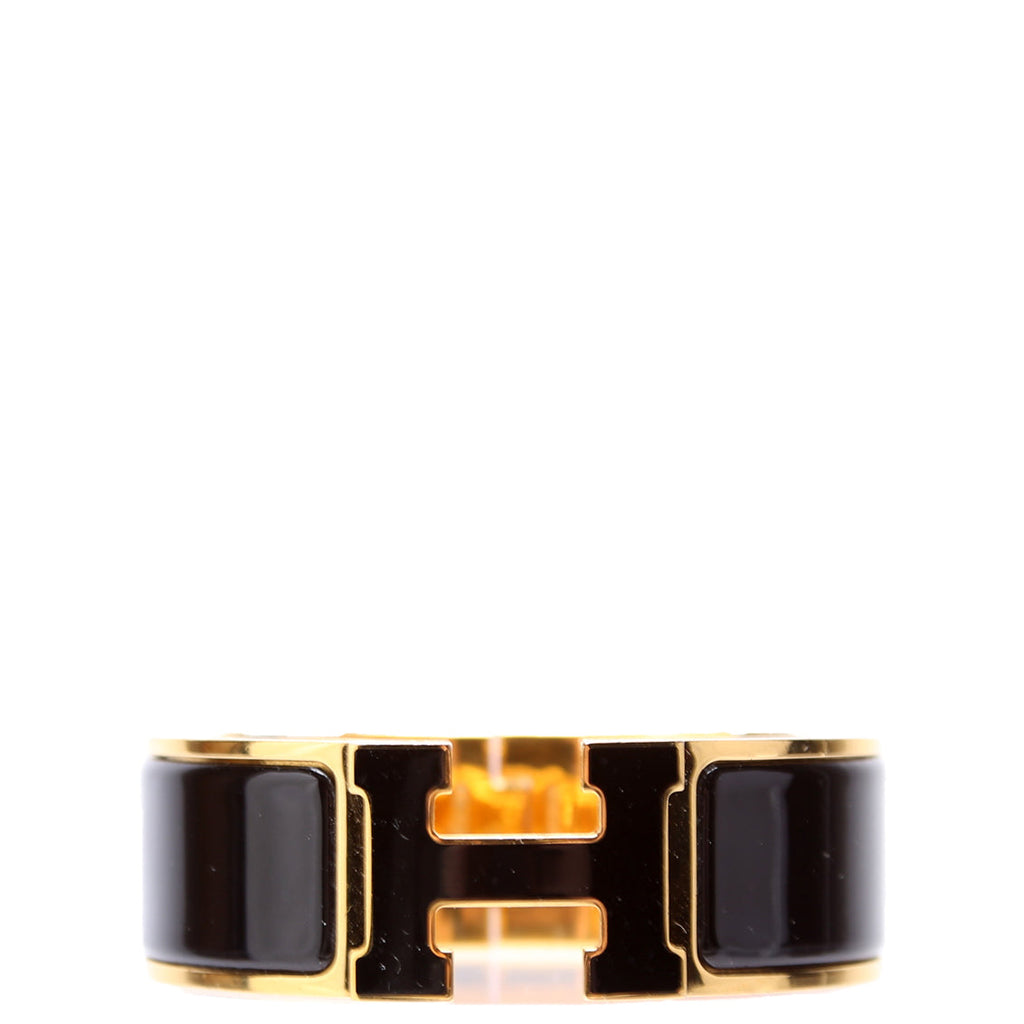Clic Clac Enamel H Wide PM Bracelet Gold/Black