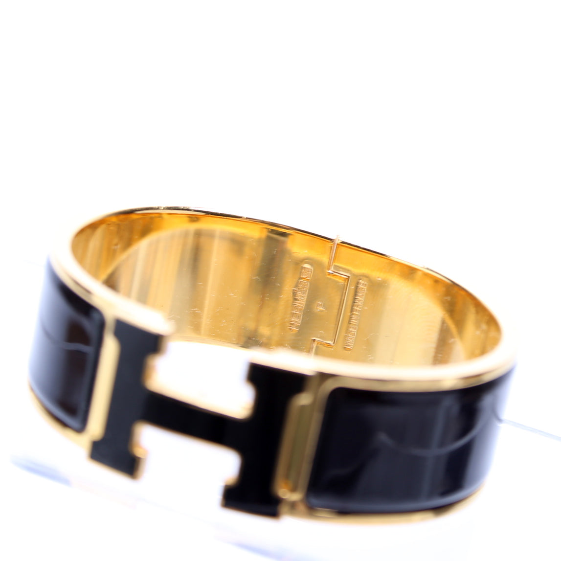 Clic Clac Enamel H Wide PM Bracelet Gold/Black
