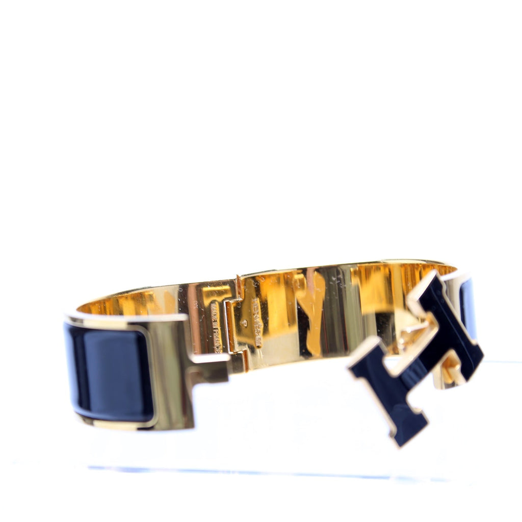 Clic Clac Enamel H Wide PM Bracelet Gold/Black