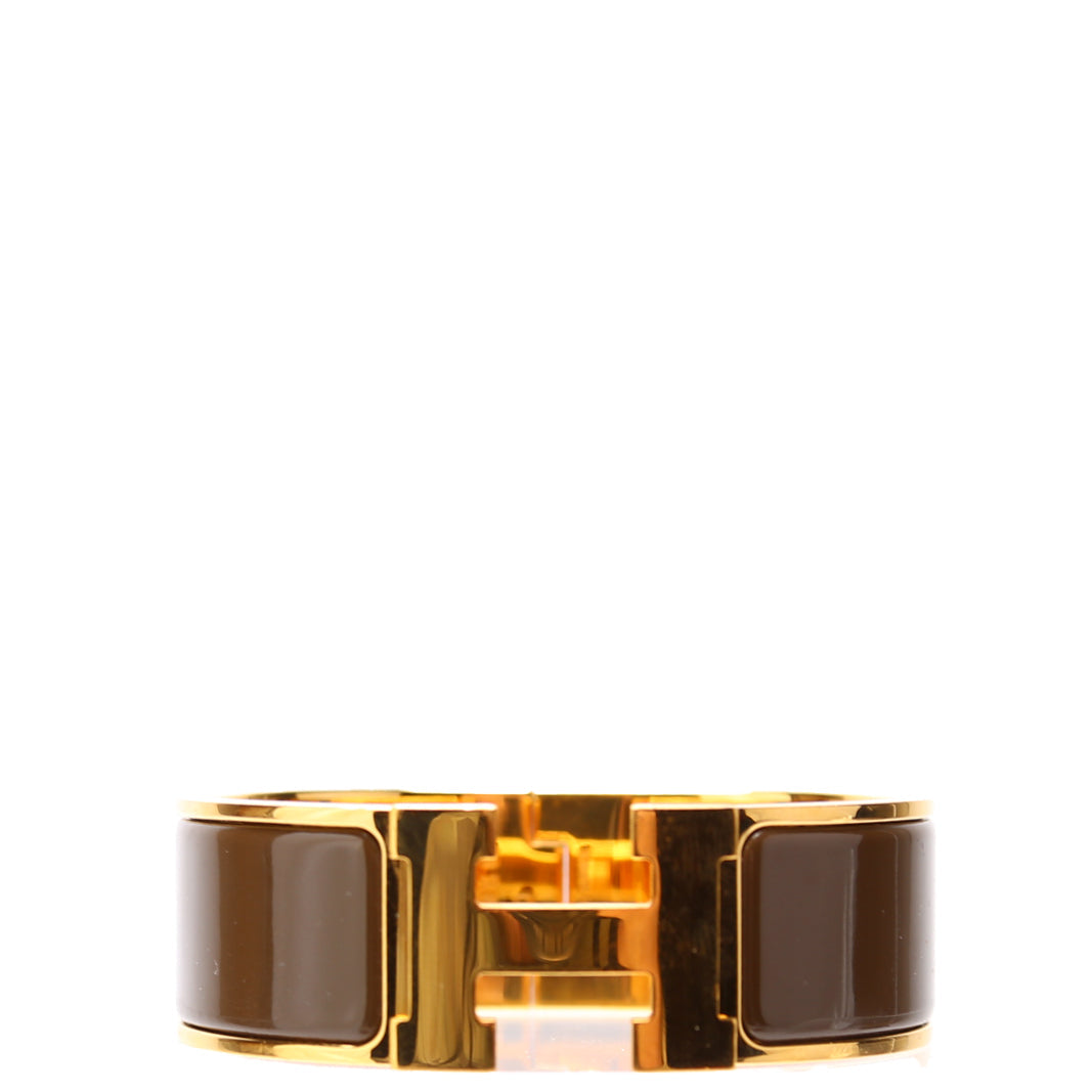 Clic Clac Wide PM Bracelet Gold/Brown