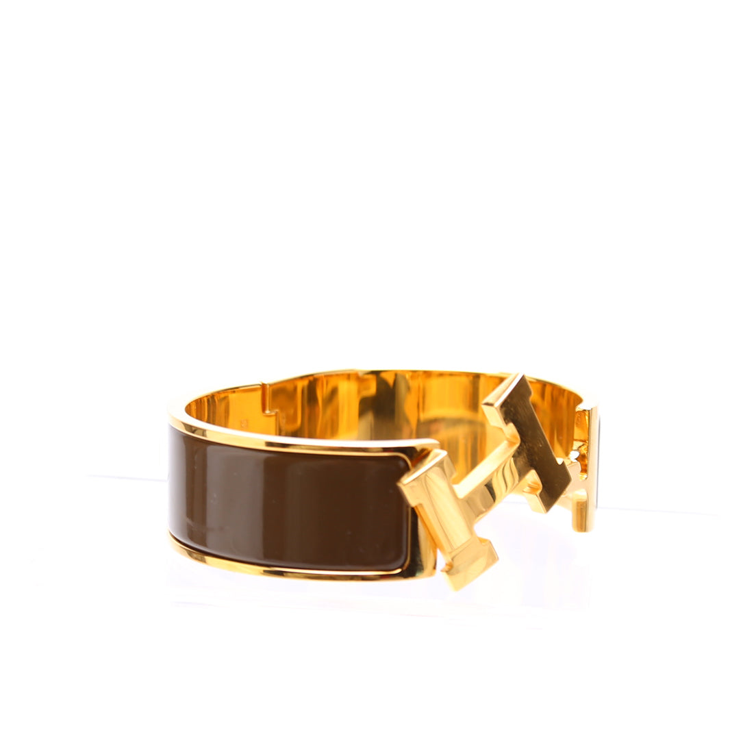 Clic Clac Wide PM Bracelet Gold/Brown