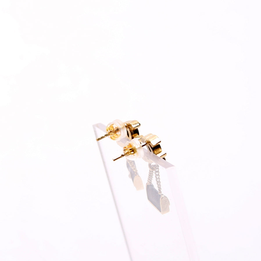 Mini CC Flap Bag Drop Earrings Gold/Black