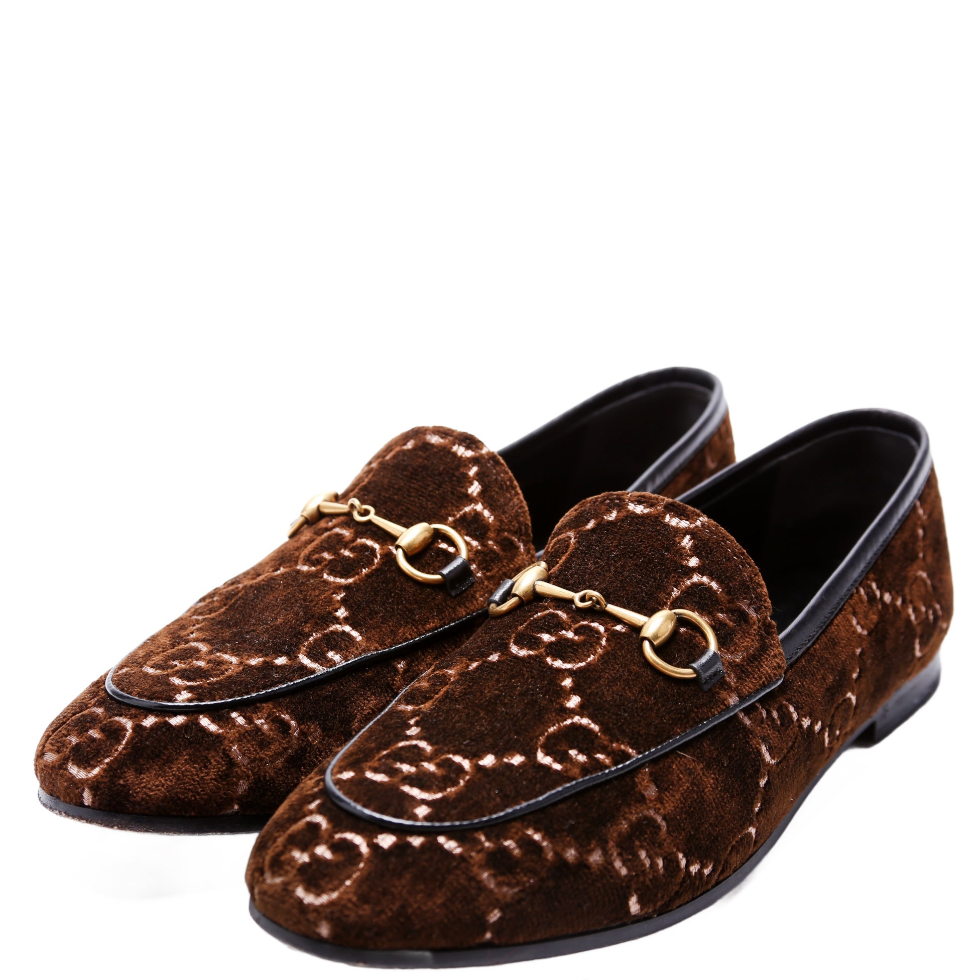 GG Velvet Jordaan Loafers Size 38.5 Brown