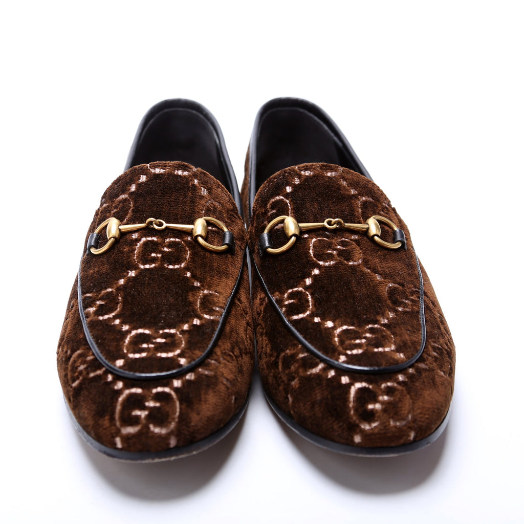 GG Velvet Jordaan Loafers Size 38.5 Brown