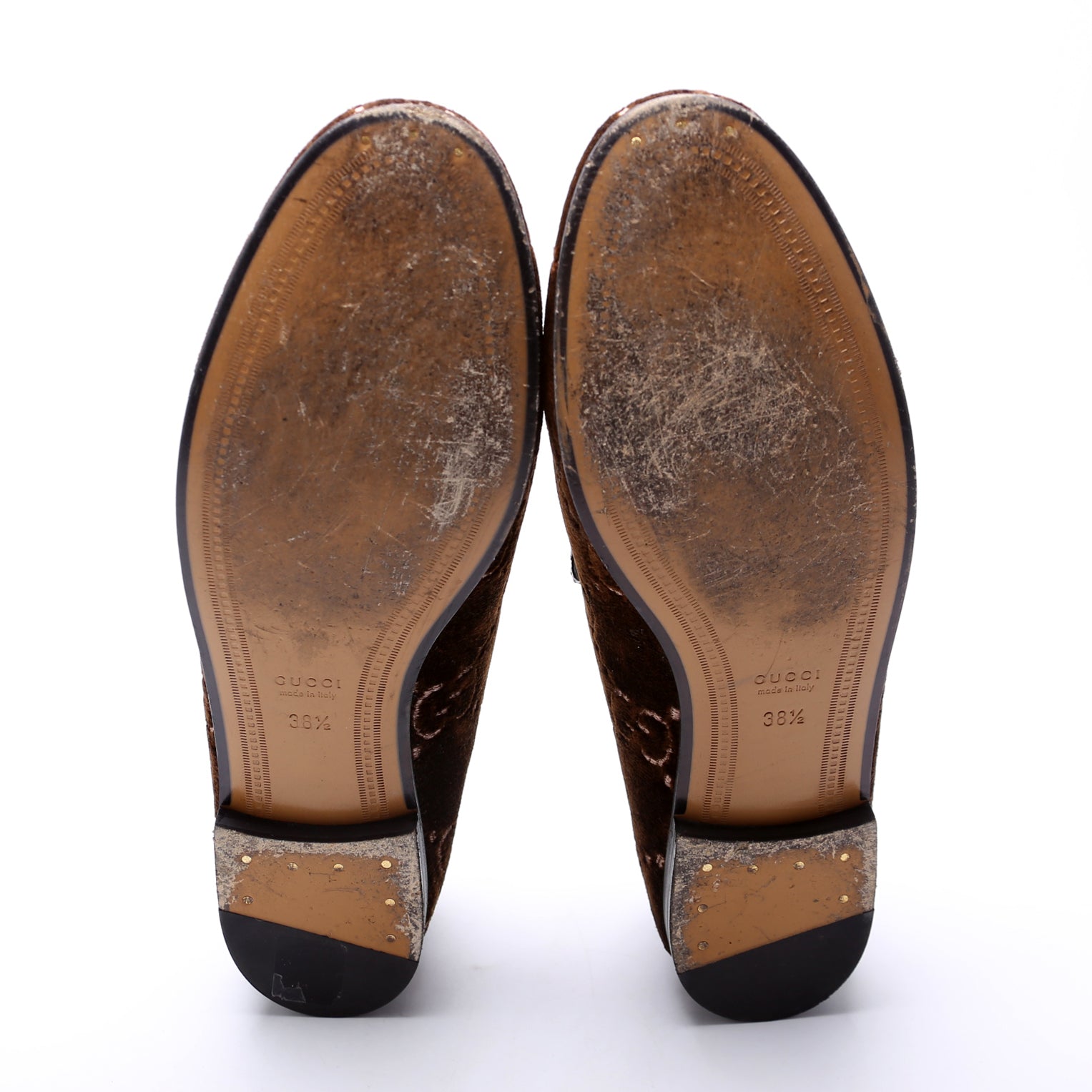 GG Velvet Jordaan Loafers Size 38.5 Brown