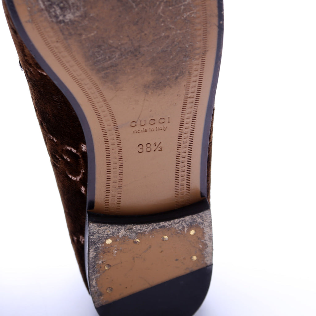 GG Velvet Jordaan Loafers Size 38.5 Brown