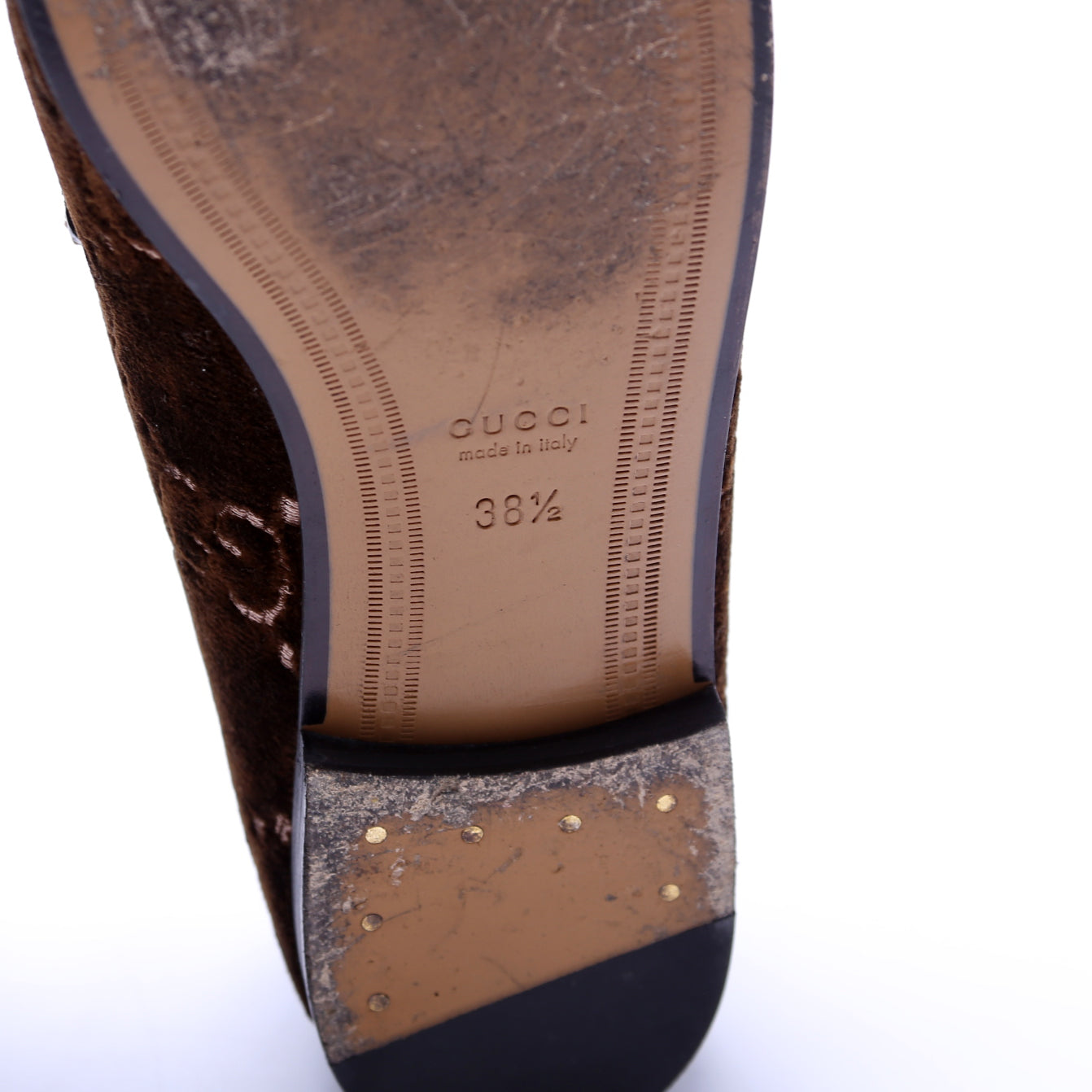 GG Velvet Jordaan Loafers Size 38.5 Brown