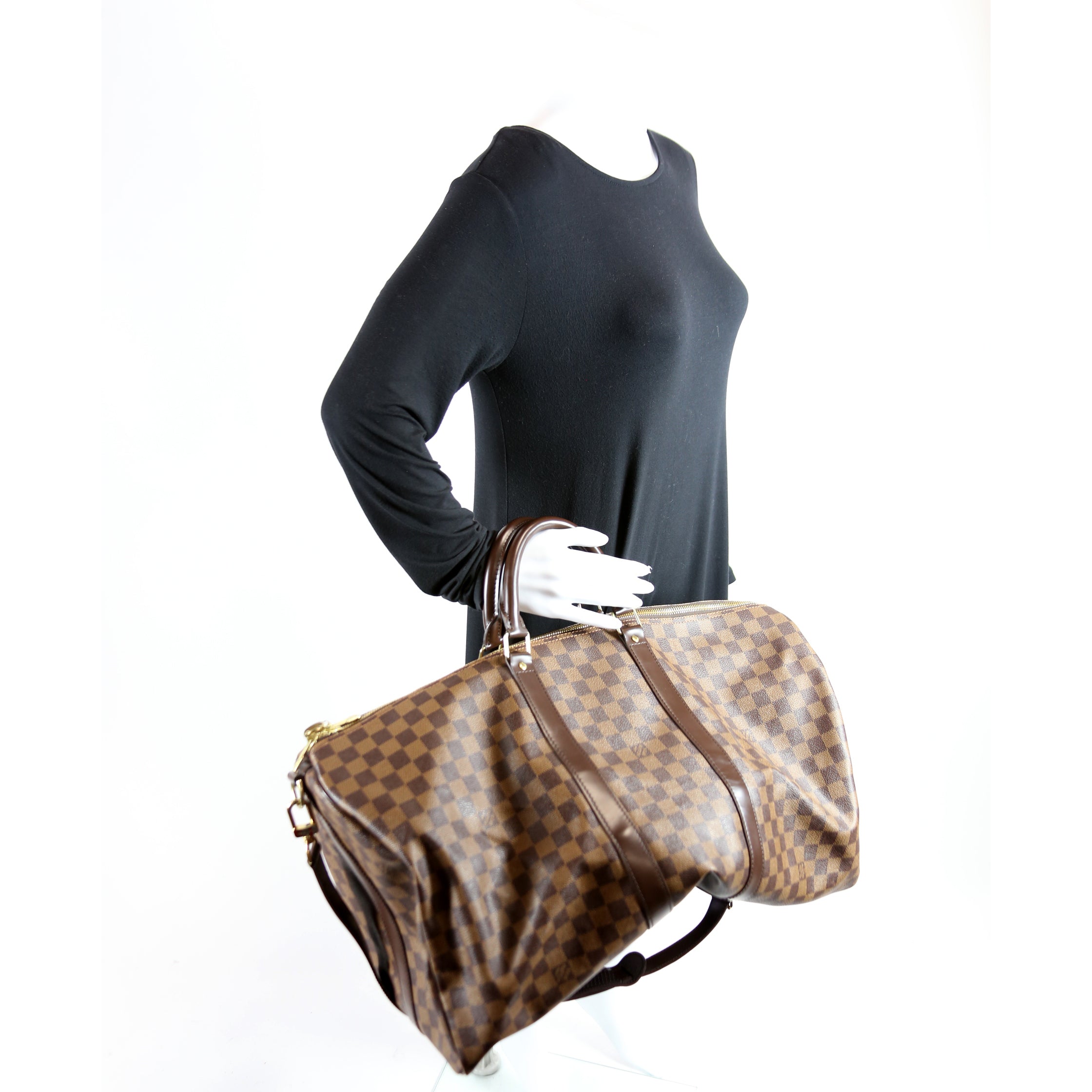 Keepall 55 Damier Ebene with Strap