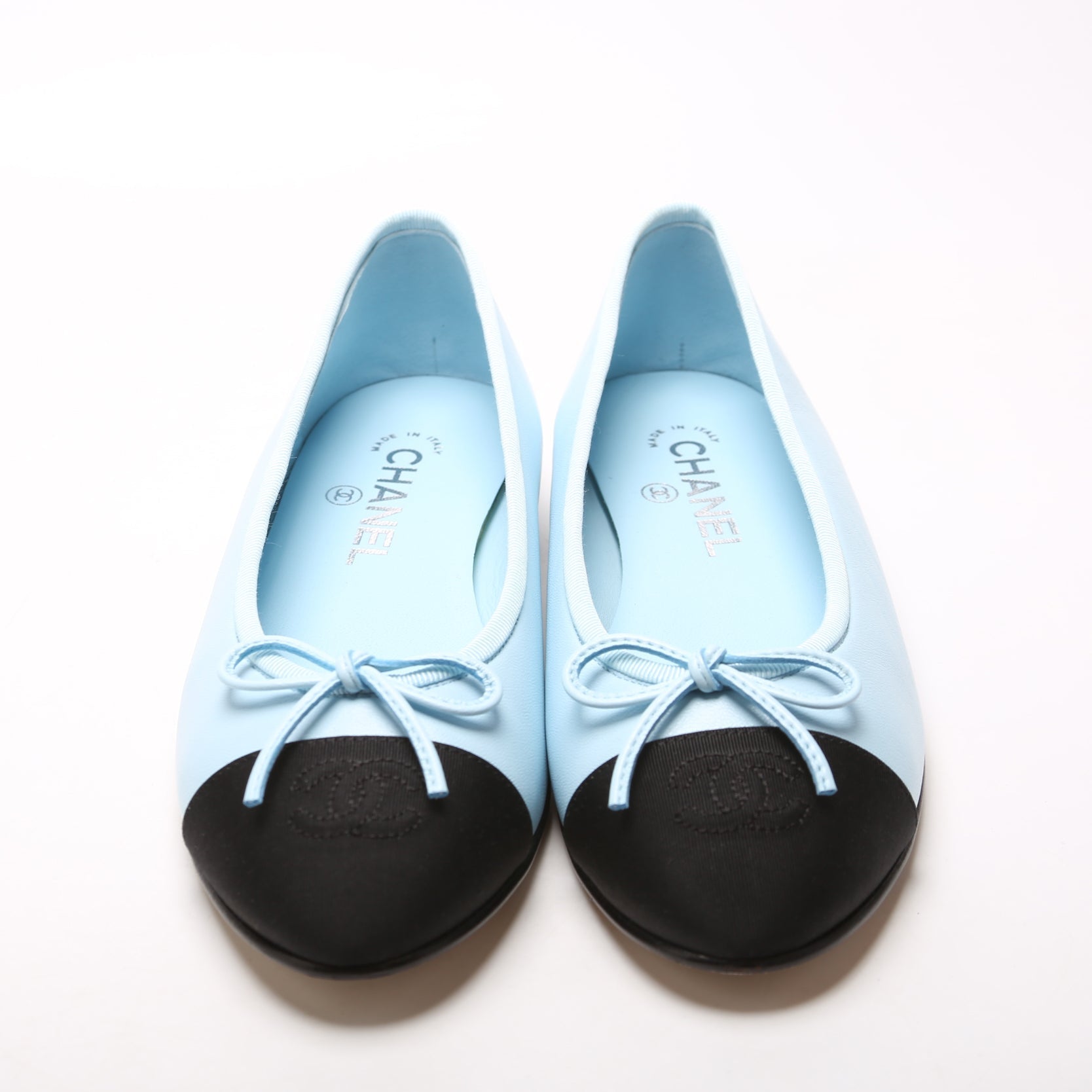 Cap Toe Ballet Flats Size 38 Blue
