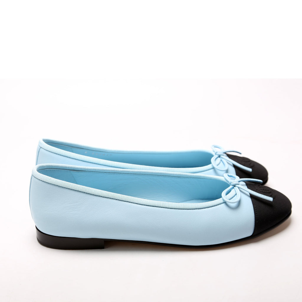 Cap Toe Ballet Flats Size 38 Blue
