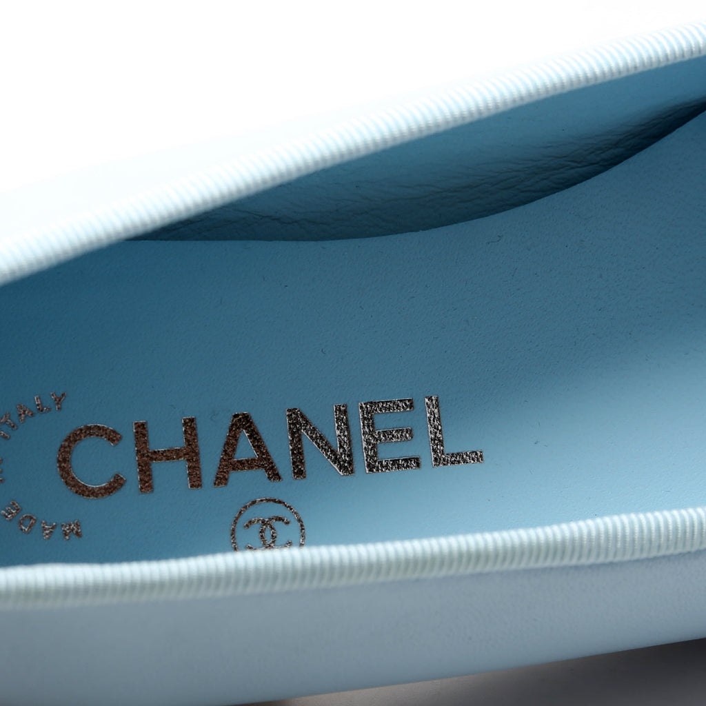 Cap Toe Ballet Flats Size 38 Blue