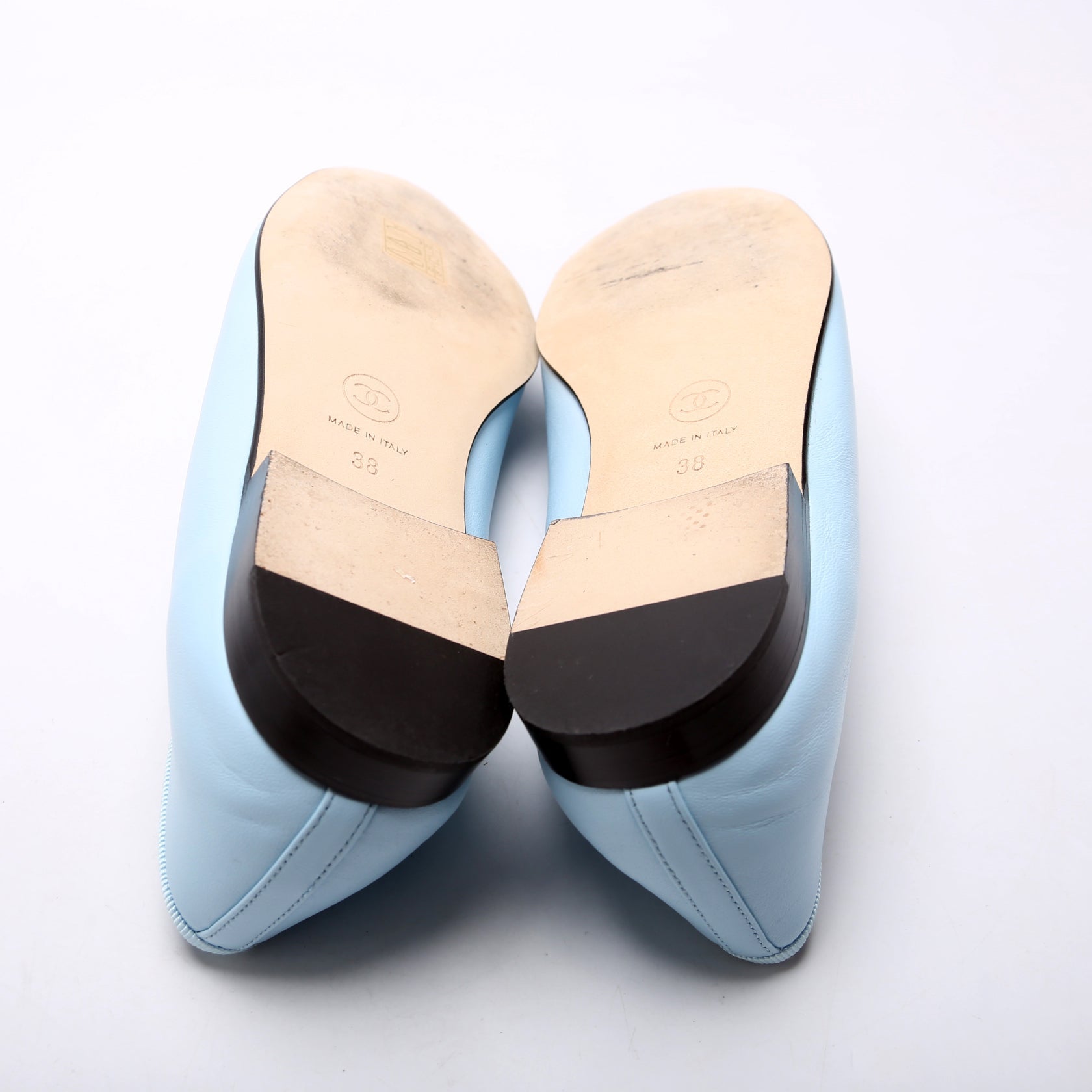 Cap Toe Ballet Flats Size 38 Blue