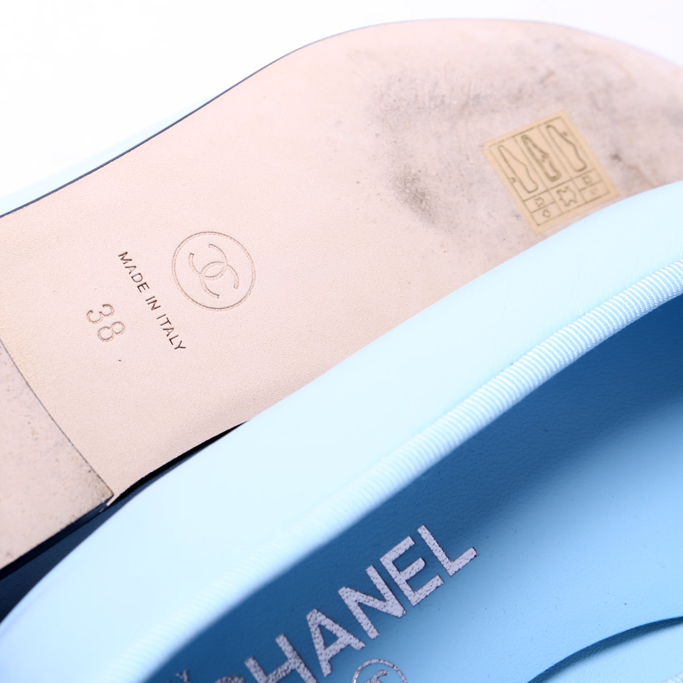 Cap Toe Ballet Flats Size 38 Blue