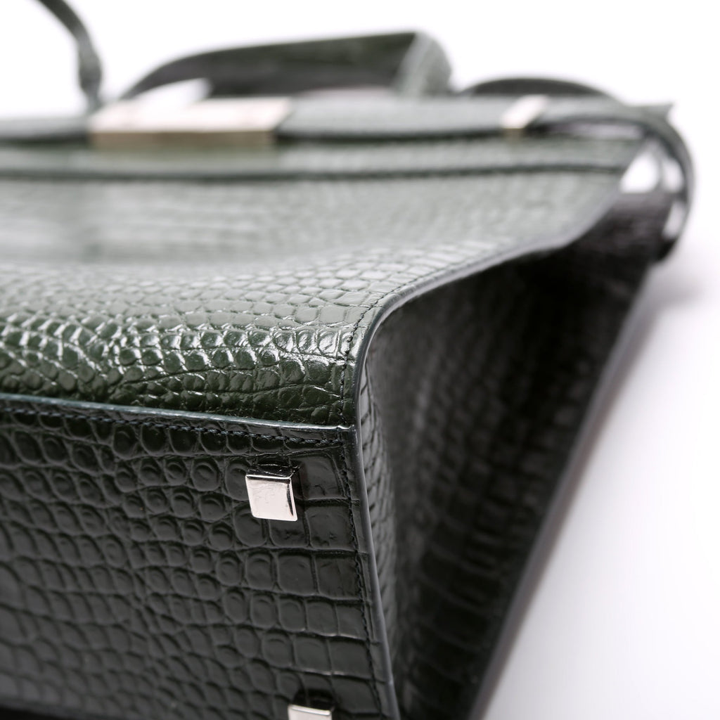 Manhattan Shopper Tote Croc Embossed 568702 Green