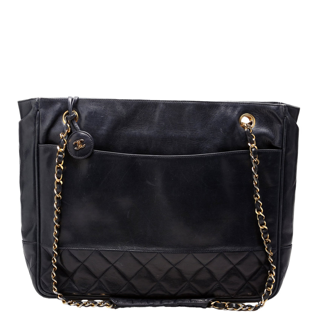 Vintage Shoulder Bag Lambskin Navy