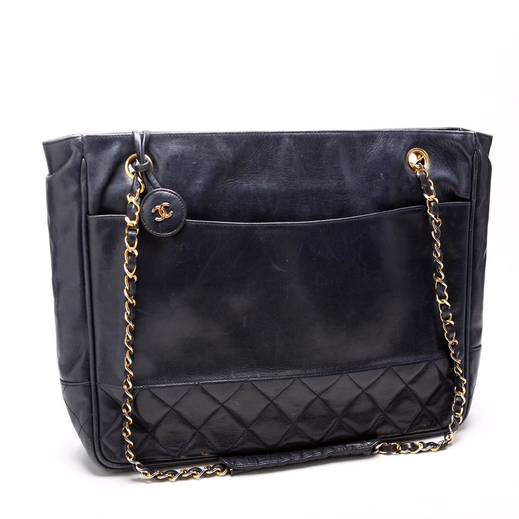 Vintage Shoulder Bag Lambskin Navy