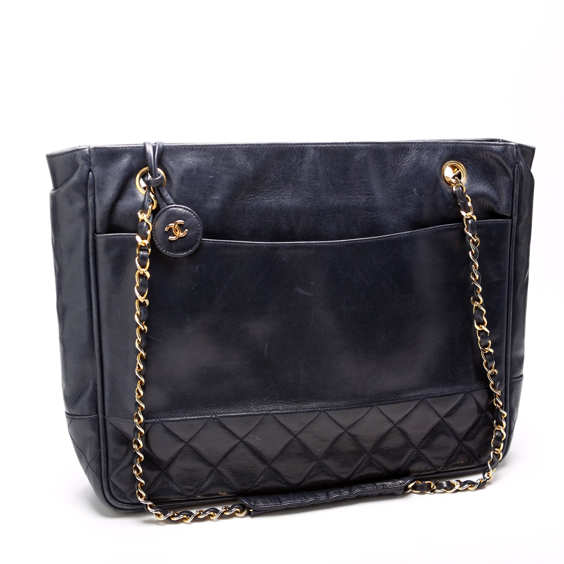 Vintage Shoulder Bag Lambskin Navy
