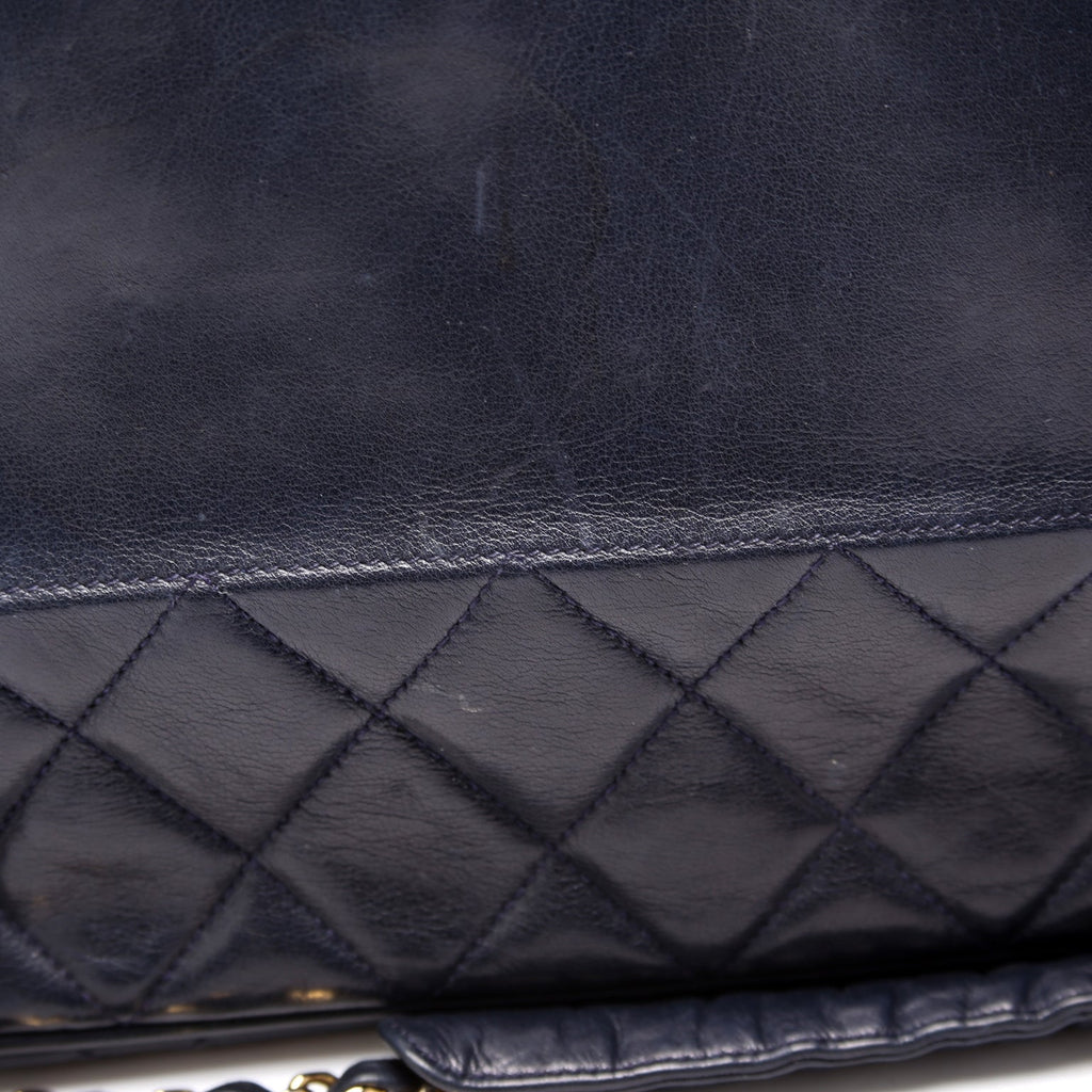 Vintage Shoulder Bag Lambskin Navy