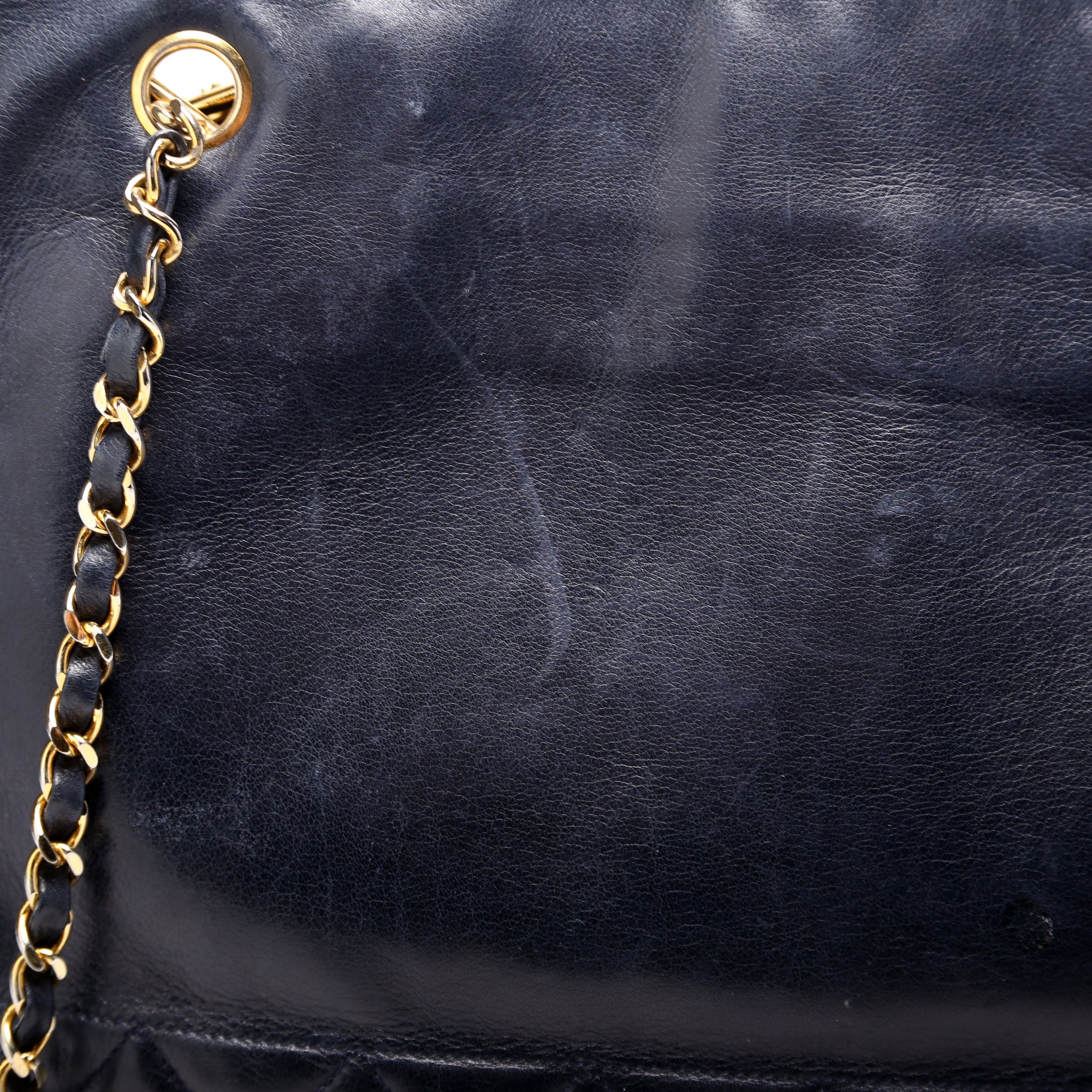 Vintage Shoulder Bag Lambskin Navy