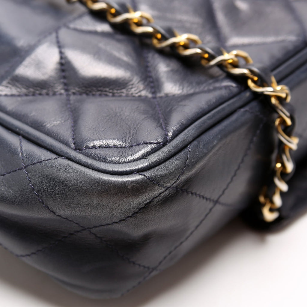 Vintage Shoulder Bag Lambskin Navy