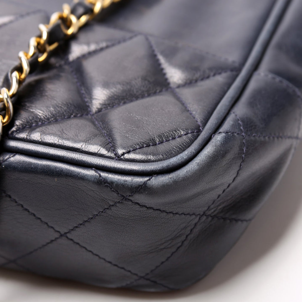 Vintage Shoulder Bag Lambskin Navy