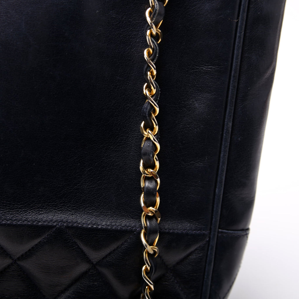Vintage Shoulder Bag Lambskin Navy