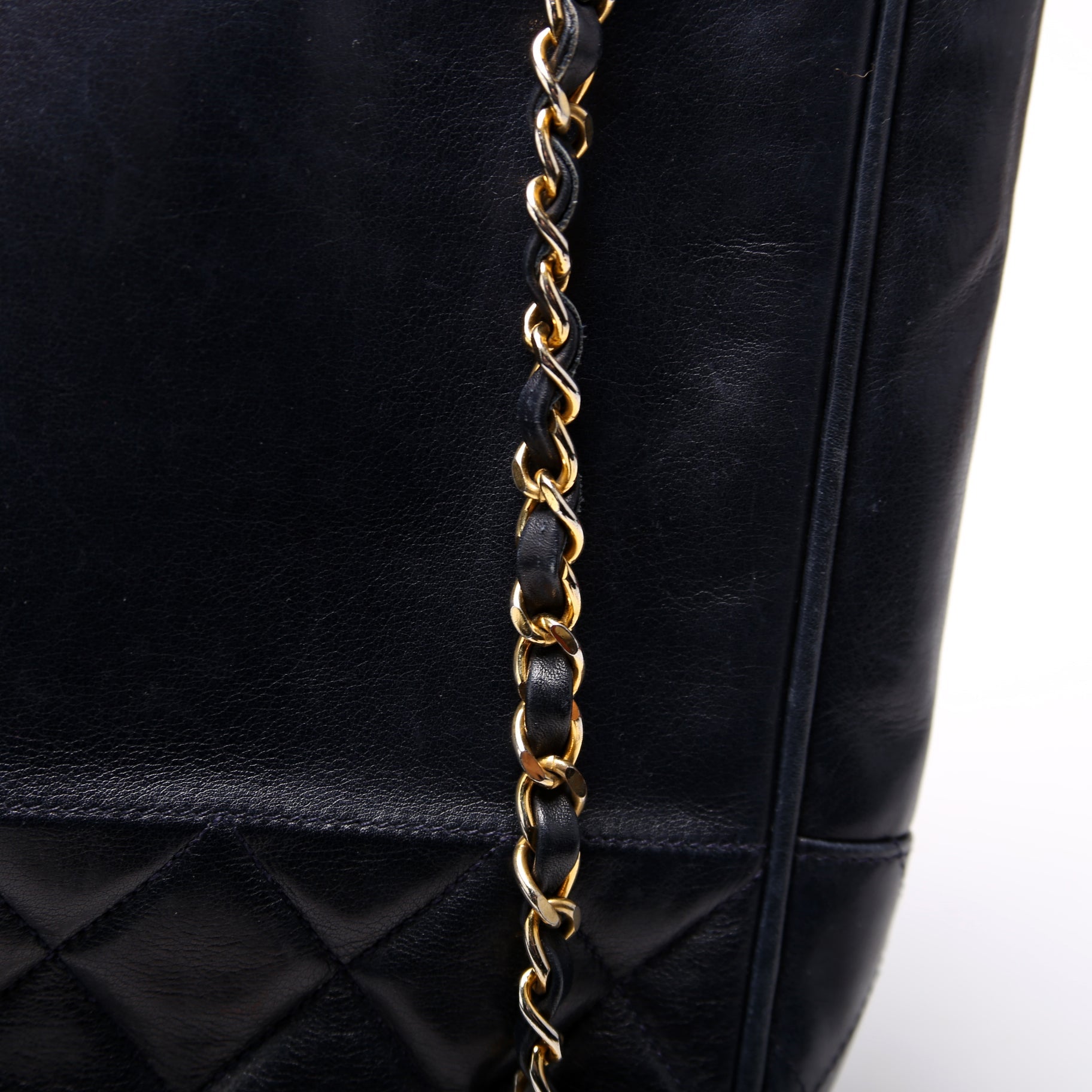 Vintage Shoulder Bag Lambskin Navy
