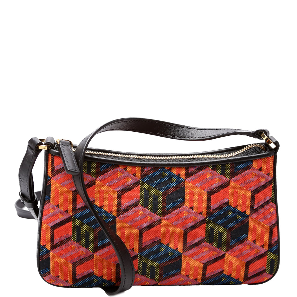 Cubic Monogram Mini Shoulder Bag Black/Multicolor