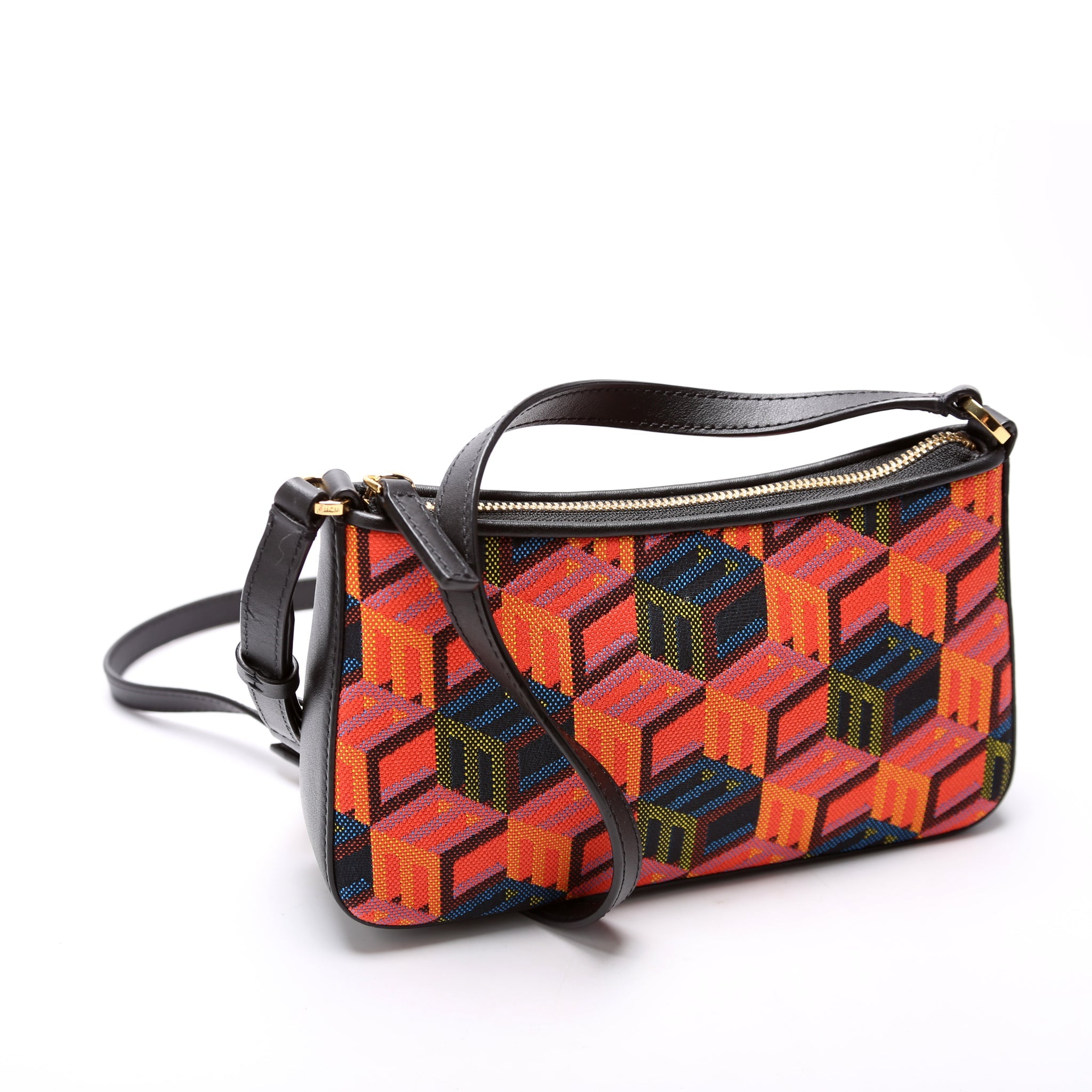 Cubic Monogram Mini Shoulder Bag Black/Multicolor