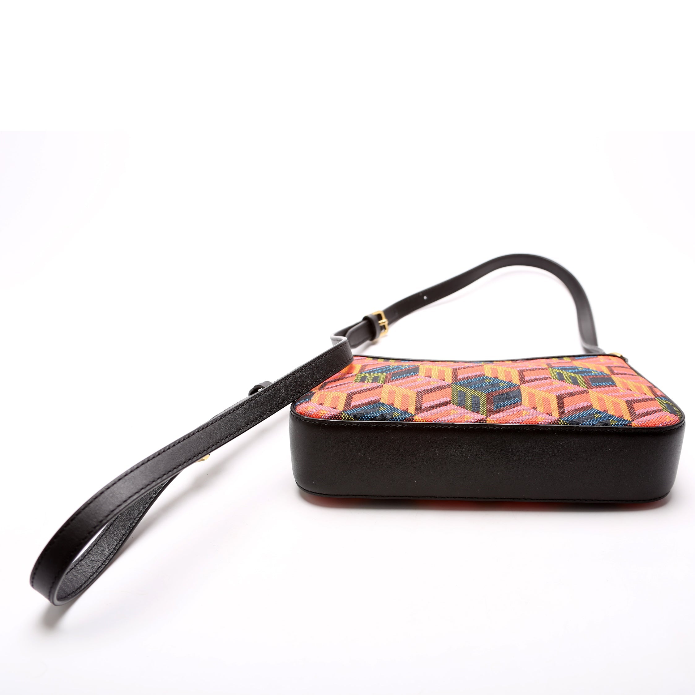 Cubic Monogram Mini Shoulder Bag Black/Multicolor