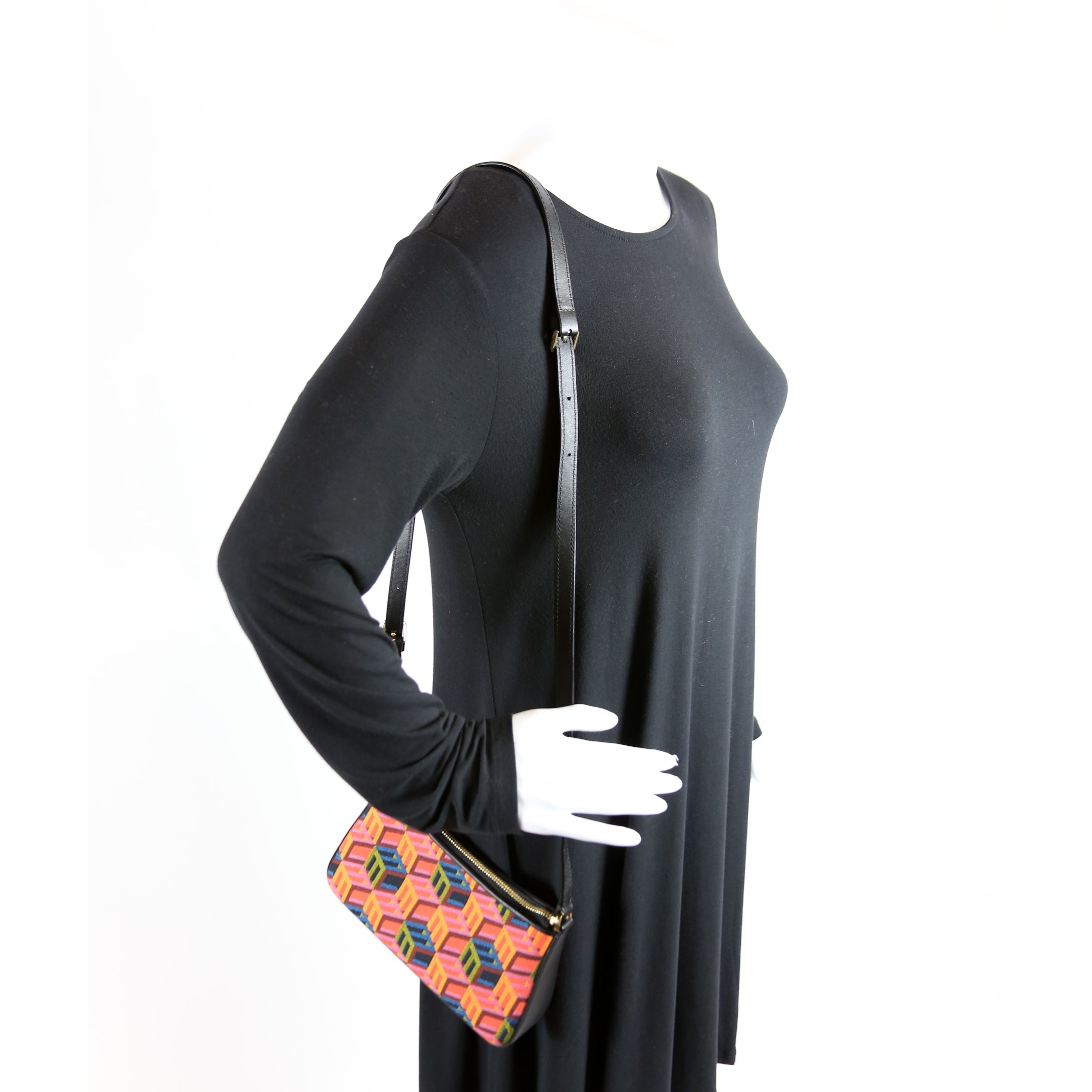 Cubic Monogram Mini Shoulder Bag Black/Multicolor