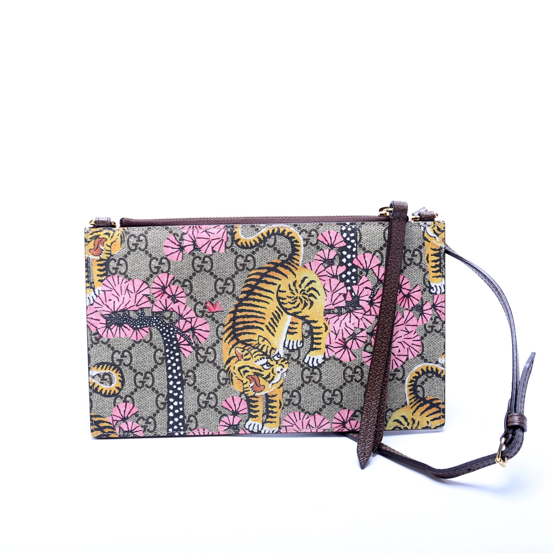 454111 GG Supreme Blooms/Bengal Double Zip Shoulder Bag Multicolor