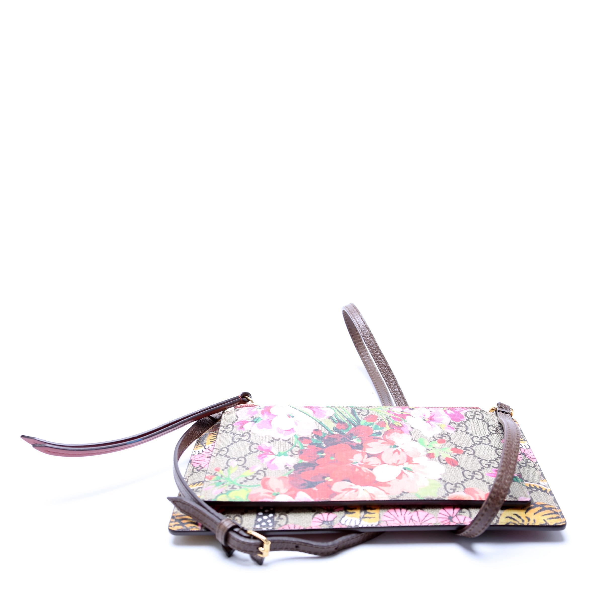 454111 GG Supreme Blooms/Bengal Double Zip Shoulder Bag Multicolor