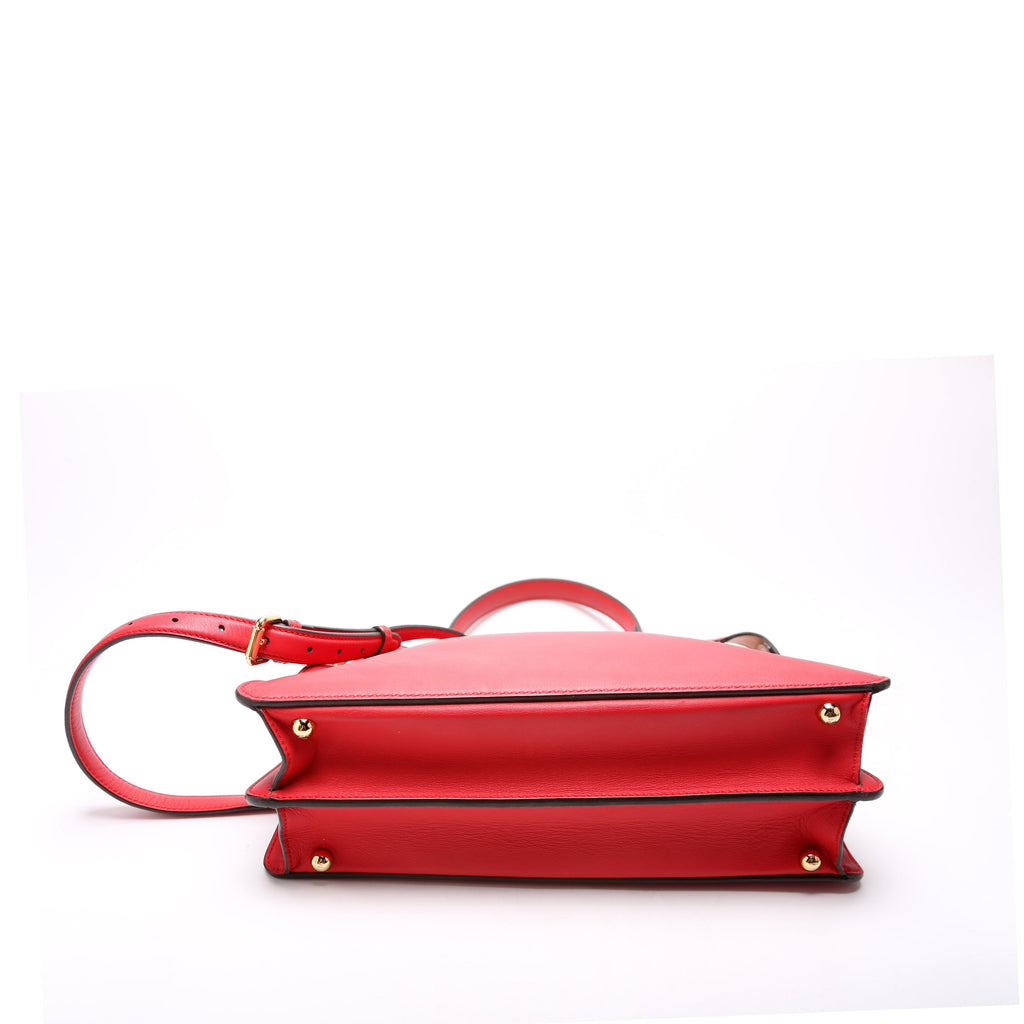 Fendi Peekaboo Iseeu Medium Vitello Leather Red